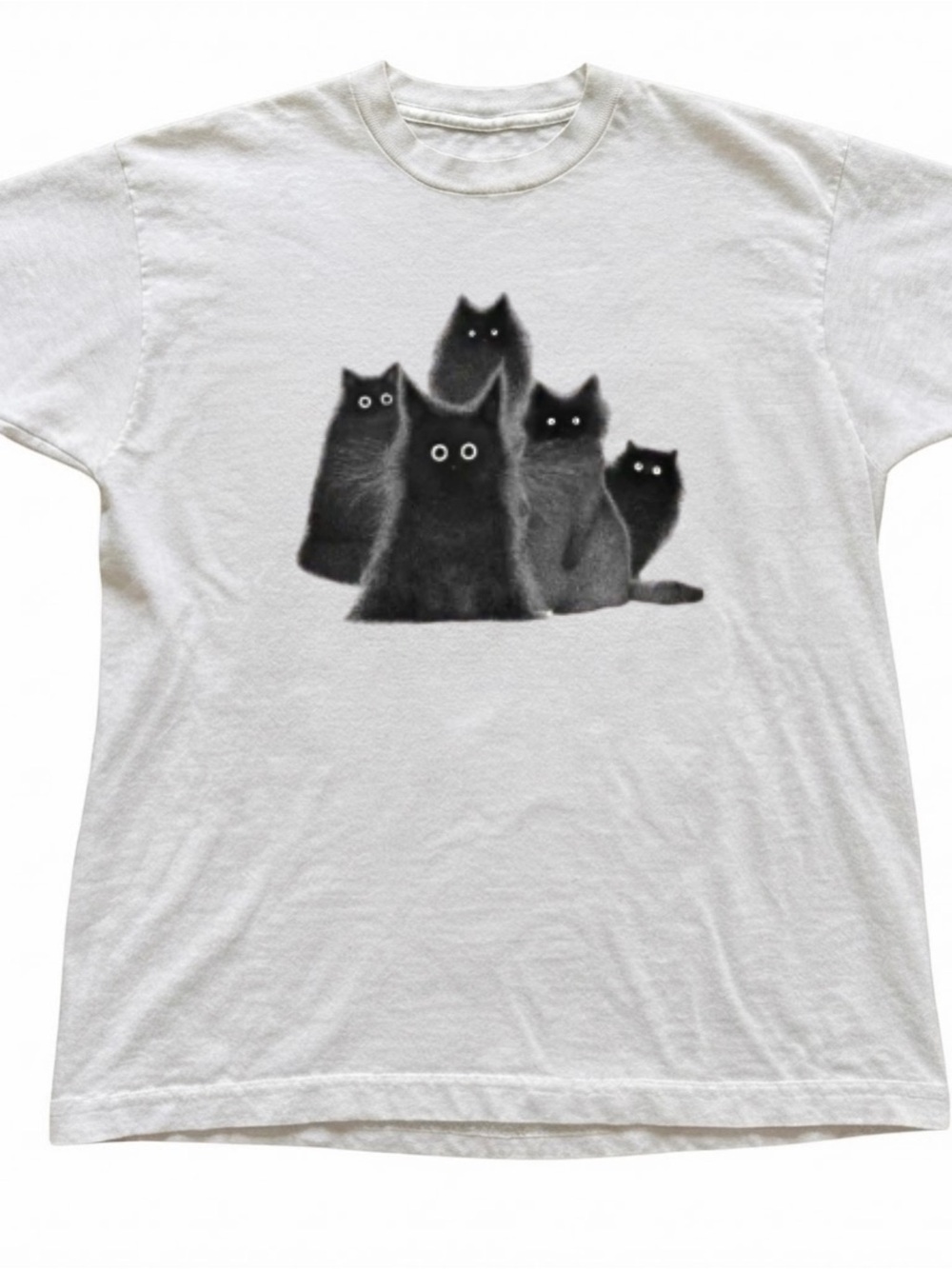 Cute Black Cats Graphic Print Cotton Casual Gildan T-Shirt